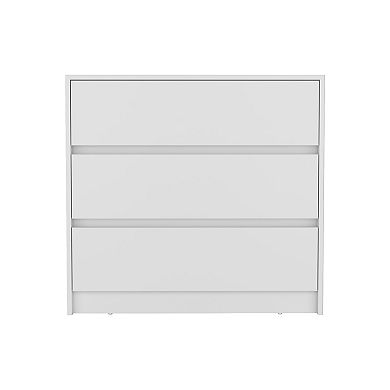 3 Drawer Compact Wooden Dresser For Bedroom Indoor Storage Organization