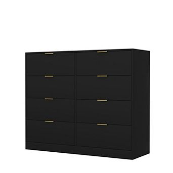 8 Drawer Tall Wooden Dresser For Closet Bedroom And Household Organizing Use