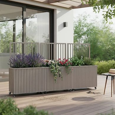 Decorative Garden Planter Tall Tapered Design Lightweight Composite for Porch