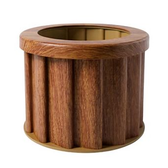 Indoor Outdoor Planter with Textured Earth Tone Finish Resin for Porch and Yard