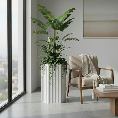 Indoor Outdoor Decorative Planter Smooth Matte Finish Composite for Living Space