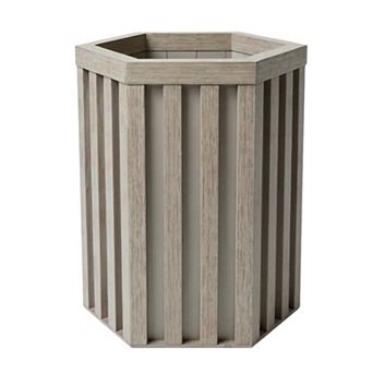 Decorative Planter Box with Natural Stone Finish Composite for Patio and Lawn