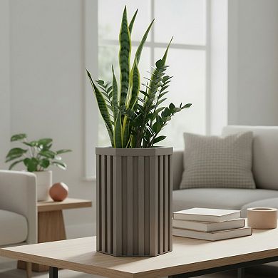 Decorative Planter Box with Natural Stone Finish Composite for Patio and Lawn