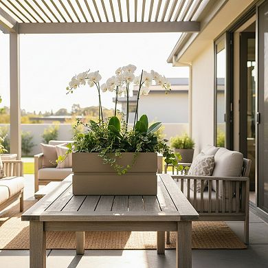 Hexagon Decorative Planter Geometric Multi Sided Design Resin for Patio and Deck