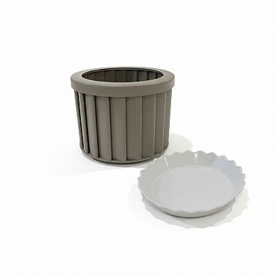 Geometric Planter Box Architectural Tapered Design Resin for Entryway and Deck