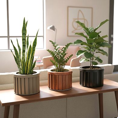 Geometric Planter Box Architectural Tapered Design Resin for Entryway and Deck
