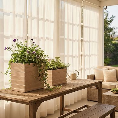 Column Planter Pot with Removable Liner Tall Fluted Resin for Entryway and Deck
