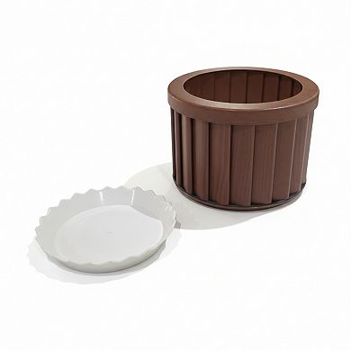 Garden Planter Pot with Internal Drainage System Resin for Backyard and Patio