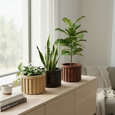 Garden Planter Pot with Internal Drainage System Resin for Backyard and Patio