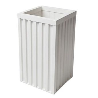 Column Planter Pot with Elevated Base Lightweight Stone Composite for Entryway