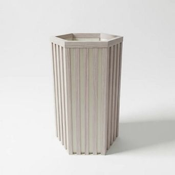 Decorative Patio Planter Box with Wood Grain Texture Resin for Deck and Porch