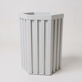 Geometric Planter Bowl Low Profile Wide Base Stone Composite for Tabletop