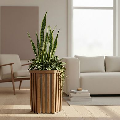 Outdoor Balcony Planter Compact Rectangular Design Resin for Small Spaces