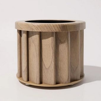 Decorative Indoor Outdoor Planter Round Fluted Style Composite for Flower Pots