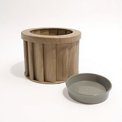 Decorative Indoor Outdoor Planter Round Fluted Style Composite for Flower Pots
