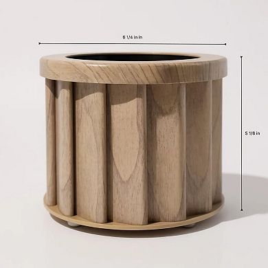 Decorative Indoor Outdoor Planter Round Fluted Style Composite for Flower Pots