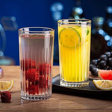 Crystal Highball Glass Set, Durable Tumblers for Cocktails & Drinks