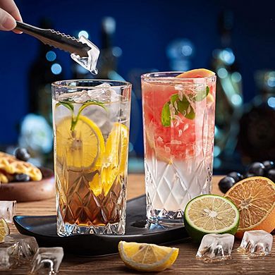 Crystal Highball Glass Set, Durable Tumblers for Cocktails & Drinks
