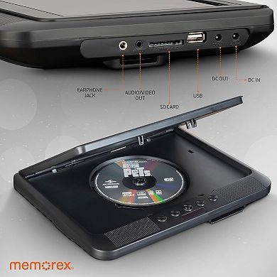 Memorex PDV200 10” Dual Screen Portable DVD Player with Bluetooth