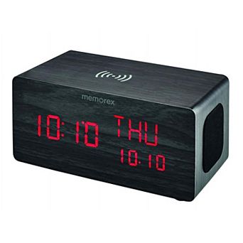 Memorex MX-CRBT250 Bluetooth LED Alarm Clock with Wireless Charger