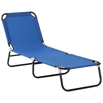 Folding Chaise Lounge Reclining 5-Position Oxford Fabric For Beach Yard