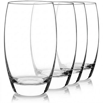 Highball Glass Set, Lead-Free Crystal Tumblers with Thick Base