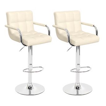 Adjustable Bar Stools with Armrests and Swivel Base for Kitchen and Cafe Use