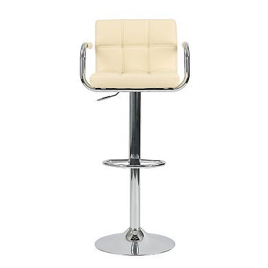 Adjustable Bar Stools with Armrests and Swivel Base for Kitchen and Cafe Use