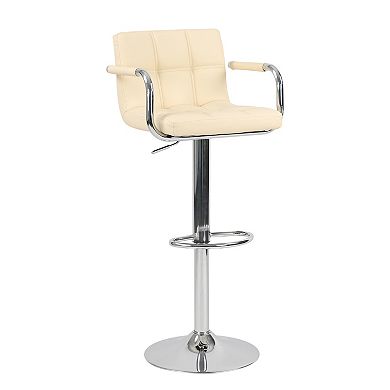 Adjustable Bar Stools with Armrests and Swivel Base for Kitchen and Cafe Use
