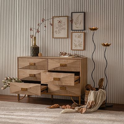 dresser with metal legs 6 Drawer Dresser with Metal Leg and Handle - Bed Bath & Beyond