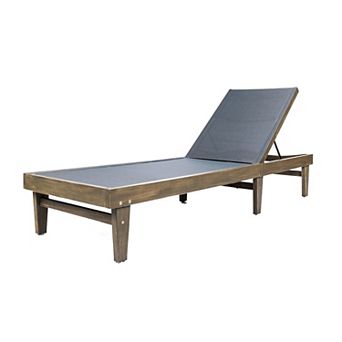Outdoor Chaise Lounge Breathable Mesh Recliner For Poolside Backyard
