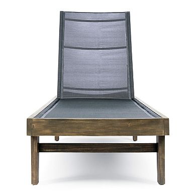 Outdoor Chaise Lounge Breathable Mesh Recliner For Poolside Backyard