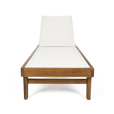 Outdoor Chaise Lounge Breathable Mesh Recliner For Poolside Backyard