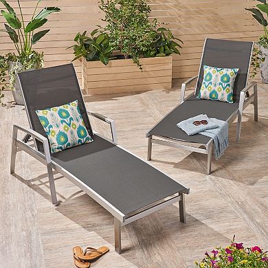 Patio Chaise Lounge Reclining Adjustable Backrest For Backyard Garden