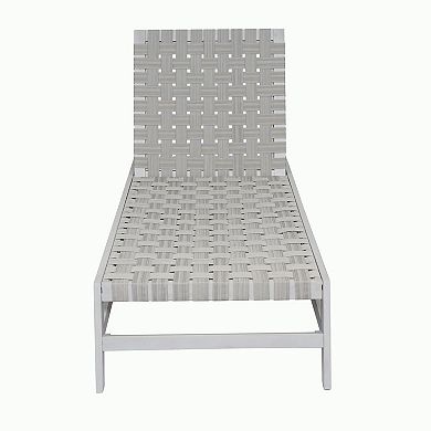 Outdoor Chaise Lounge Rope Woven Recliner For Patio Backyard Garden
