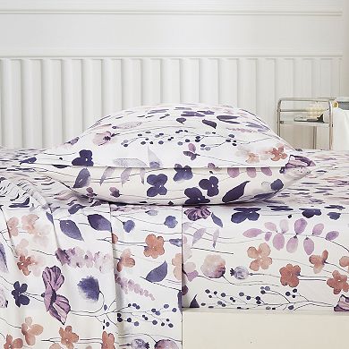 Purple Floral Sheet Set
