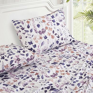 Purple Floral Sheet Set