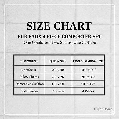 White Faux Fur Comforter Set