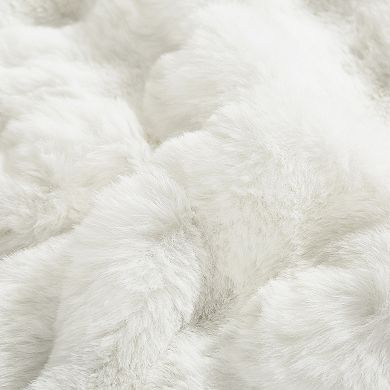 White Faux Fur Comforter Set