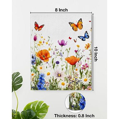 Wildflower Floral Wall Art Butterfly Canvas Framed Print Home Decor