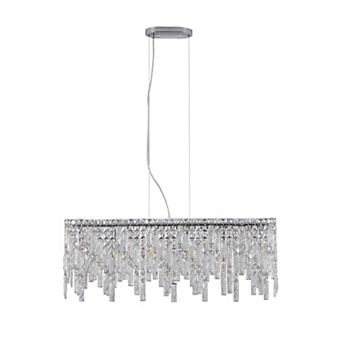Reflective Crystal Chandelier with Polished Finish for Dining Room and Foyer
