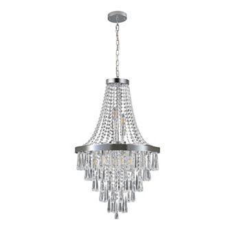 Crystal Chandelier Ceiling Fixture with Adjustable Height for Entryway and Stairs