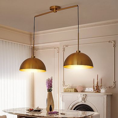 Double Pendant Ceiling Light with Industrial Metal Frame for Kitchen and Dining