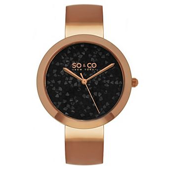 Crystal Elegance: Stainless Steel Bangle Watch with Crystal-Studded Filled Dial and Quartz Movement