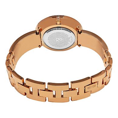 Crystal Elegance: Stainless Steel Bangle Watch with Crystal-Studded Filled Dial and Quartz Movement