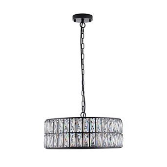 Drum Crystal Chandelier with Metal Housing for Bedroom and Living Room