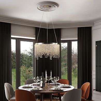 LED Crystal Chandelier with Adjustable Length for Bedroom and Dining Area