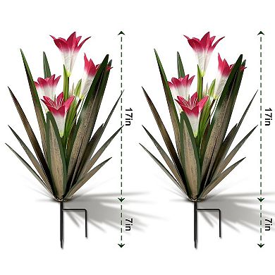 Hand-Painted Metal Agave Garden Decor 2Pcs