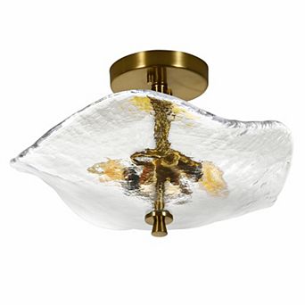 Glass Semi Flush Mount Ceiling Light for Hallway Bathroom and Kitchen