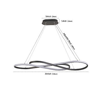 LED Pendant Light with Infinity Ring Design for Living and Dining Room
